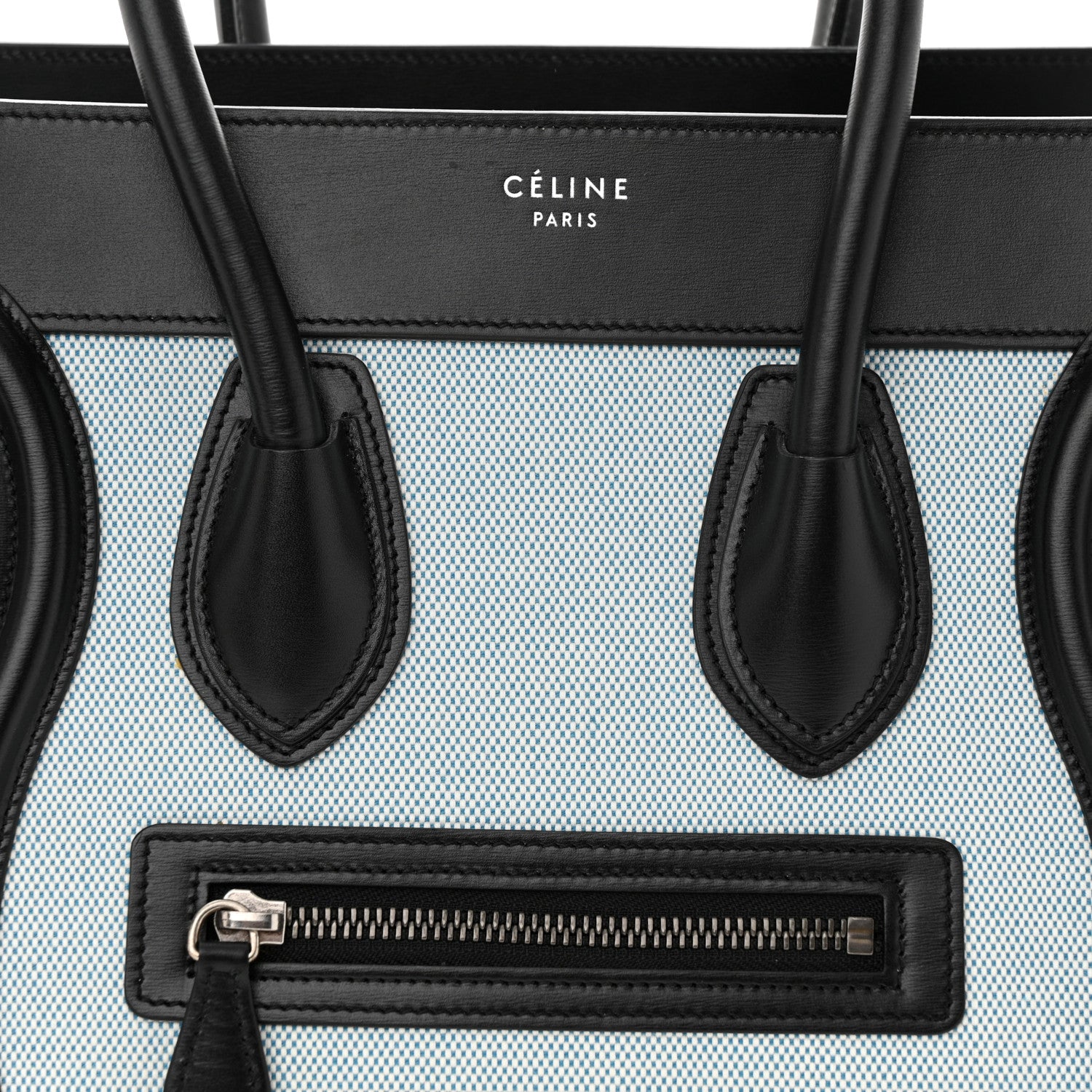 Celine Textile Smooth Calfskin Micro Bi-Color Luggage Blue 7 of 15