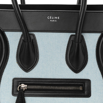 Celine Textile Smooth Calfskin Micro Bi-Color Luggage Blue 7 of 15