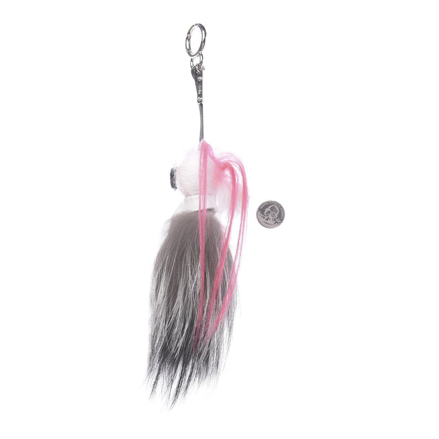 Mink Fox Goat Fur Mini Karlito Bag Charm Pink