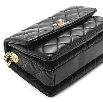 Chanel Lambskin Quilted Mini Medallion Multi Chain Flap Black 10 of 11