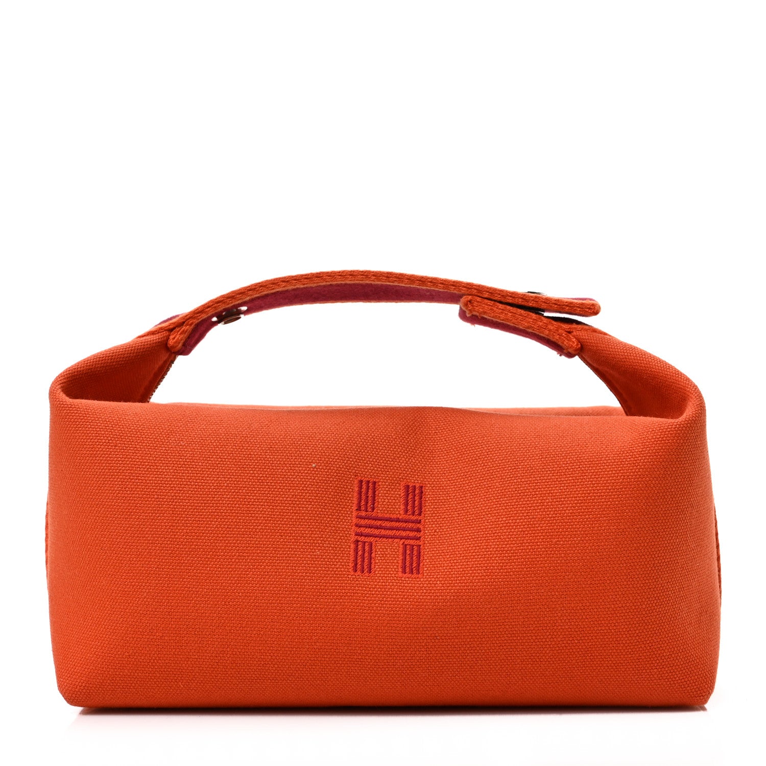 Hermes Canvas Small Bride-A-Brac Pouch Orange Burgundy 1 of 7
