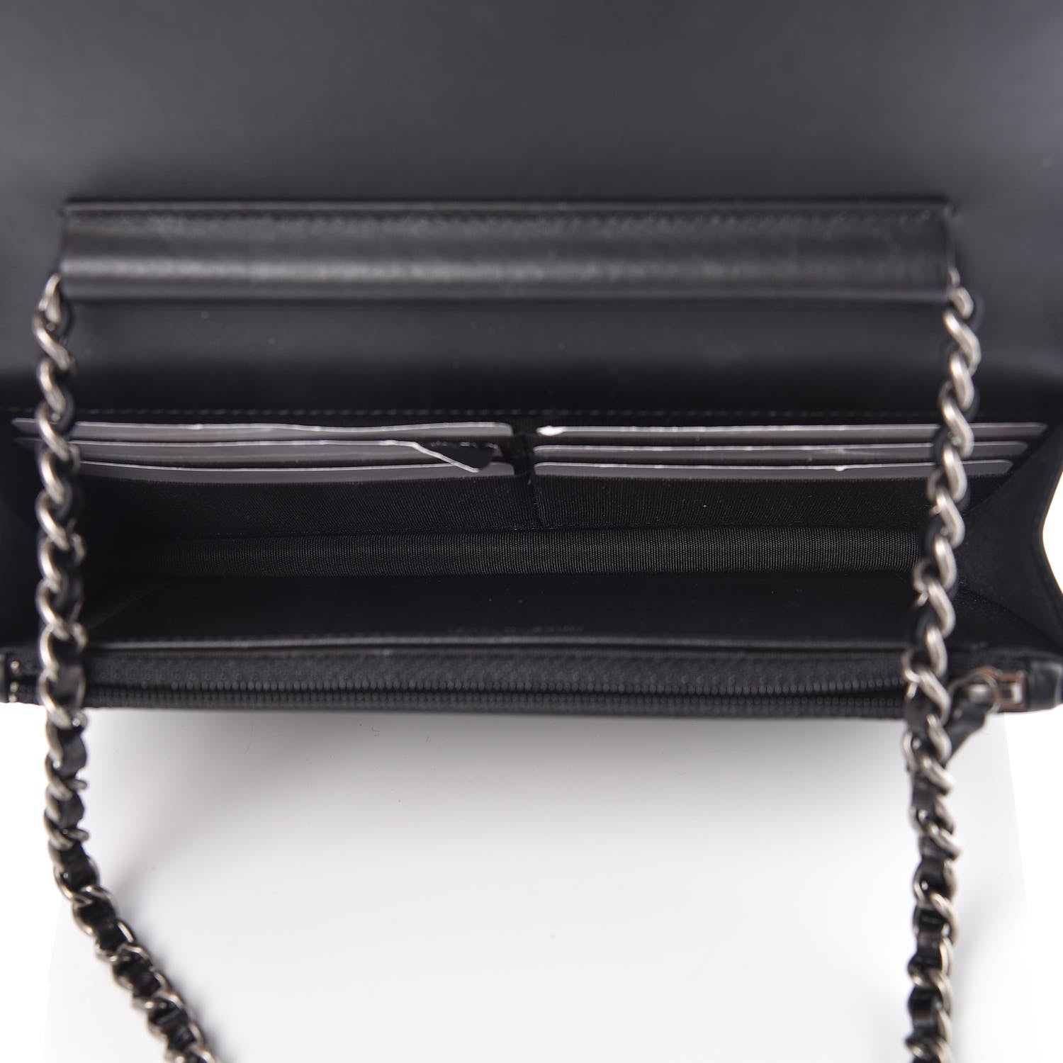 Chanel Glazed Calfskin Quilted Coco Boy Wallet On Chain WOC Black 5 of 11