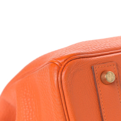 Hermes Taurillon Clemence Birkin 40 Orange 7 of 19