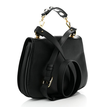 Gucci Roxy Calfskin Medium studded Blondie Shoulder Flap Bag Black 2 of 10