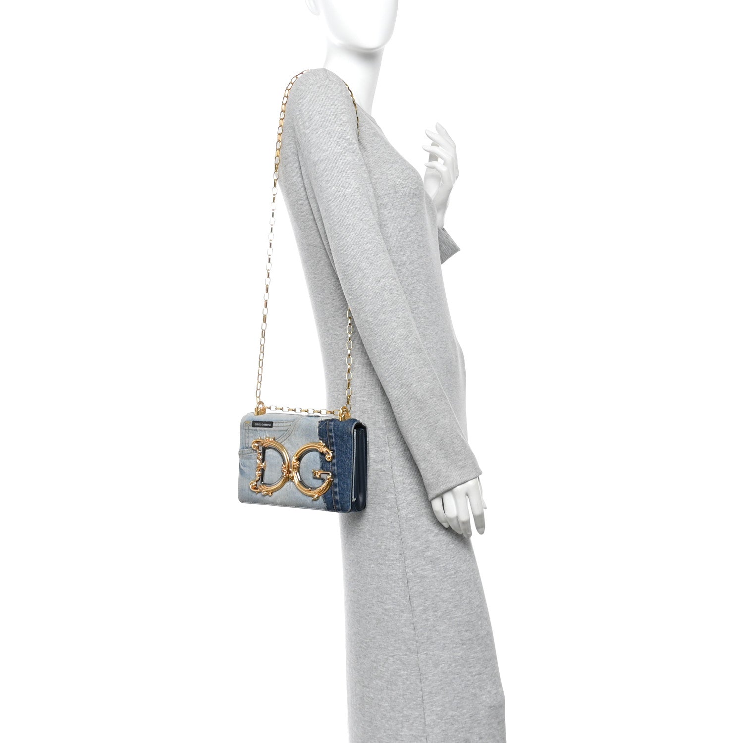 Dolce & Gabbana Denim DG Girls Shoulder Bag Blue 2 of 9