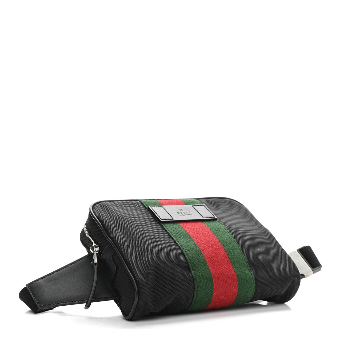Canvas Web Slim Belt Bag Black
