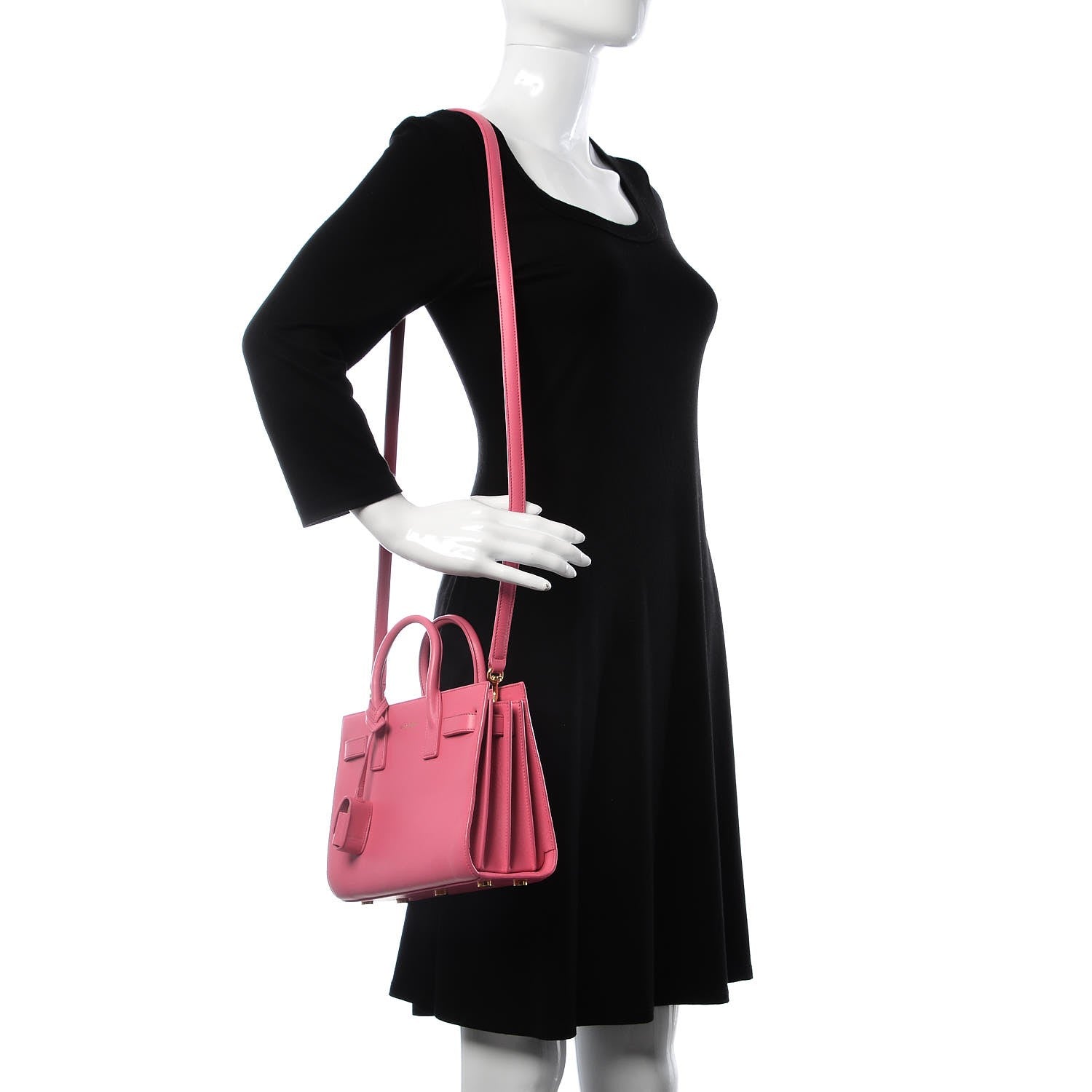 Saint Laurent Calfskin Nano Sac De Jour Lipstick Fuchsia 2 of 11