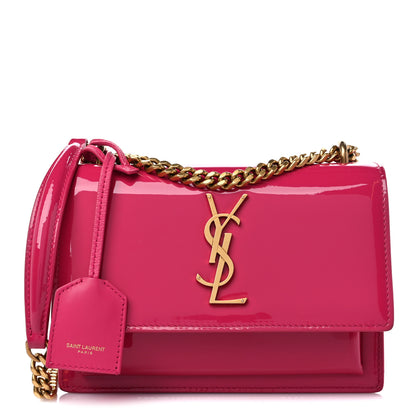 Saint Laurent Patent Small Monogram Sunset Bubblegum 1 of 12