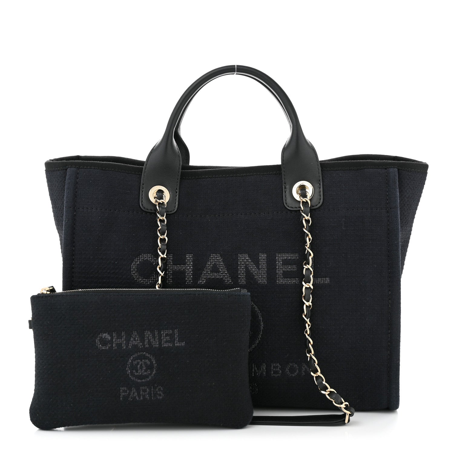 Chanel Mixed Fibers Small Deauville Tote Black 1 of 11