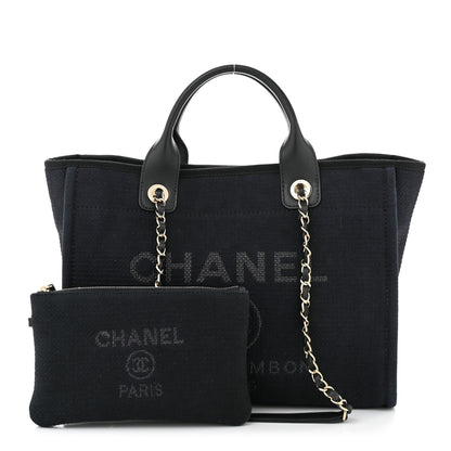 Chanel Mixed Fibers Small Deauville Tote Black 1 of 11