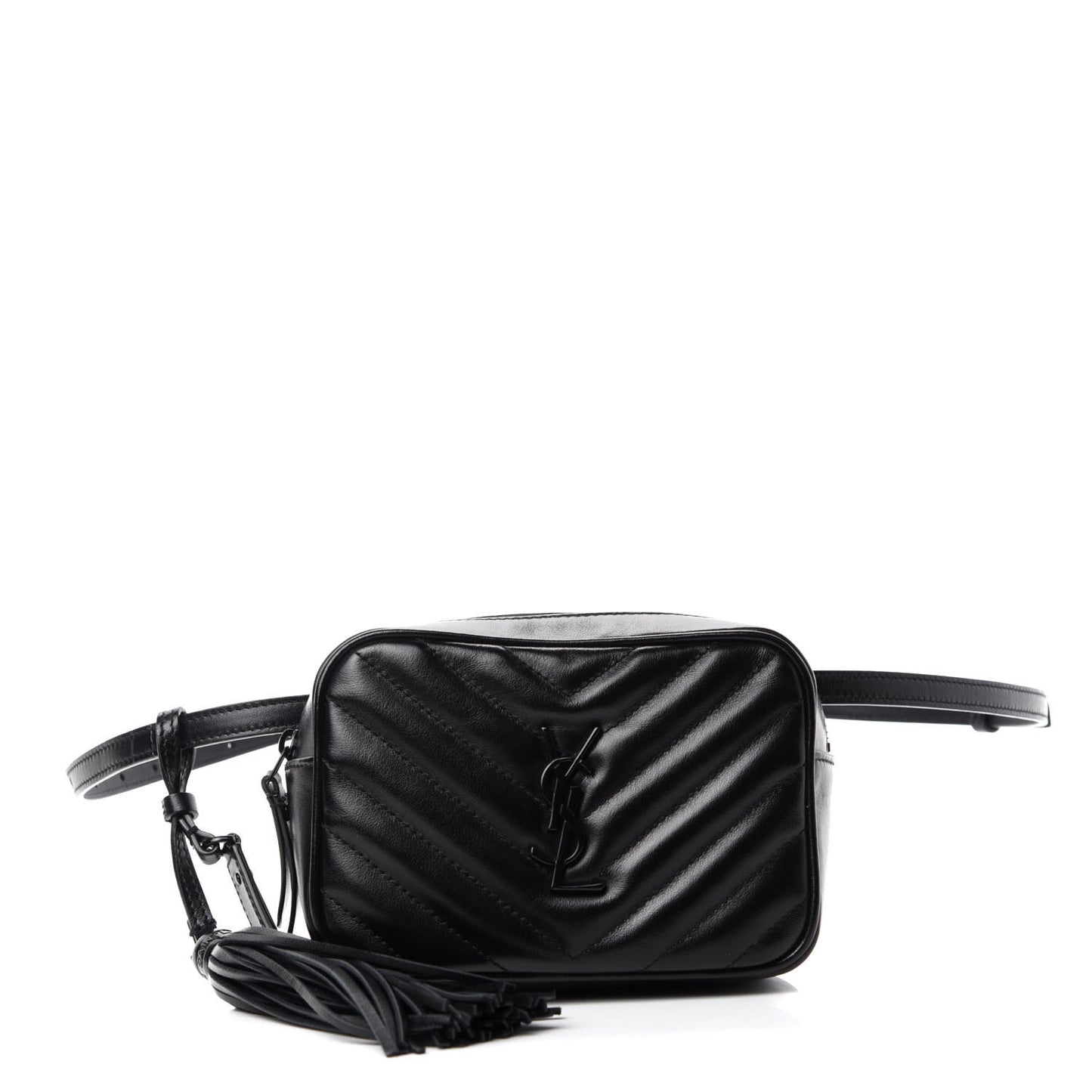 Calfskin Matelasse Monogram Lou Belt Bag Black