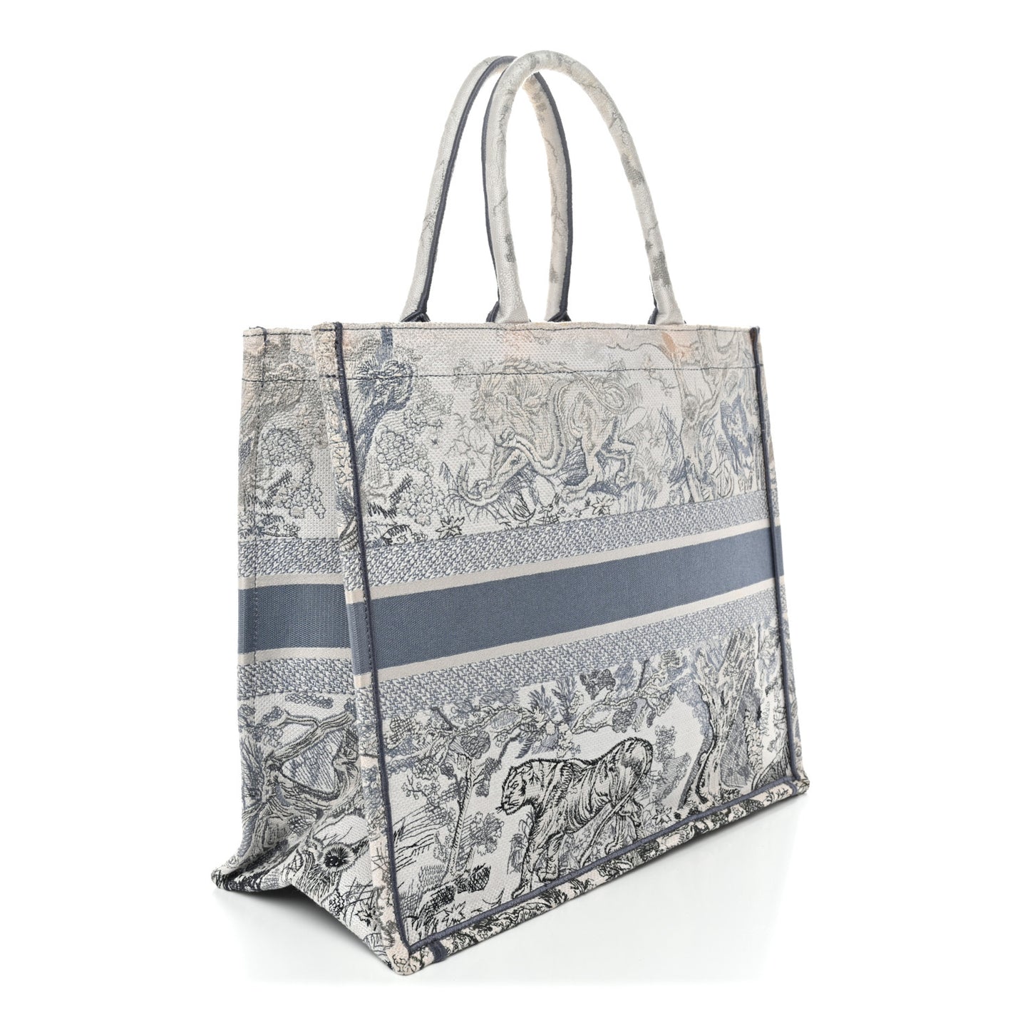 Gradient Canvas Embroidered Large Dioriviera Toile De Jouy Book Tote Blue Blue