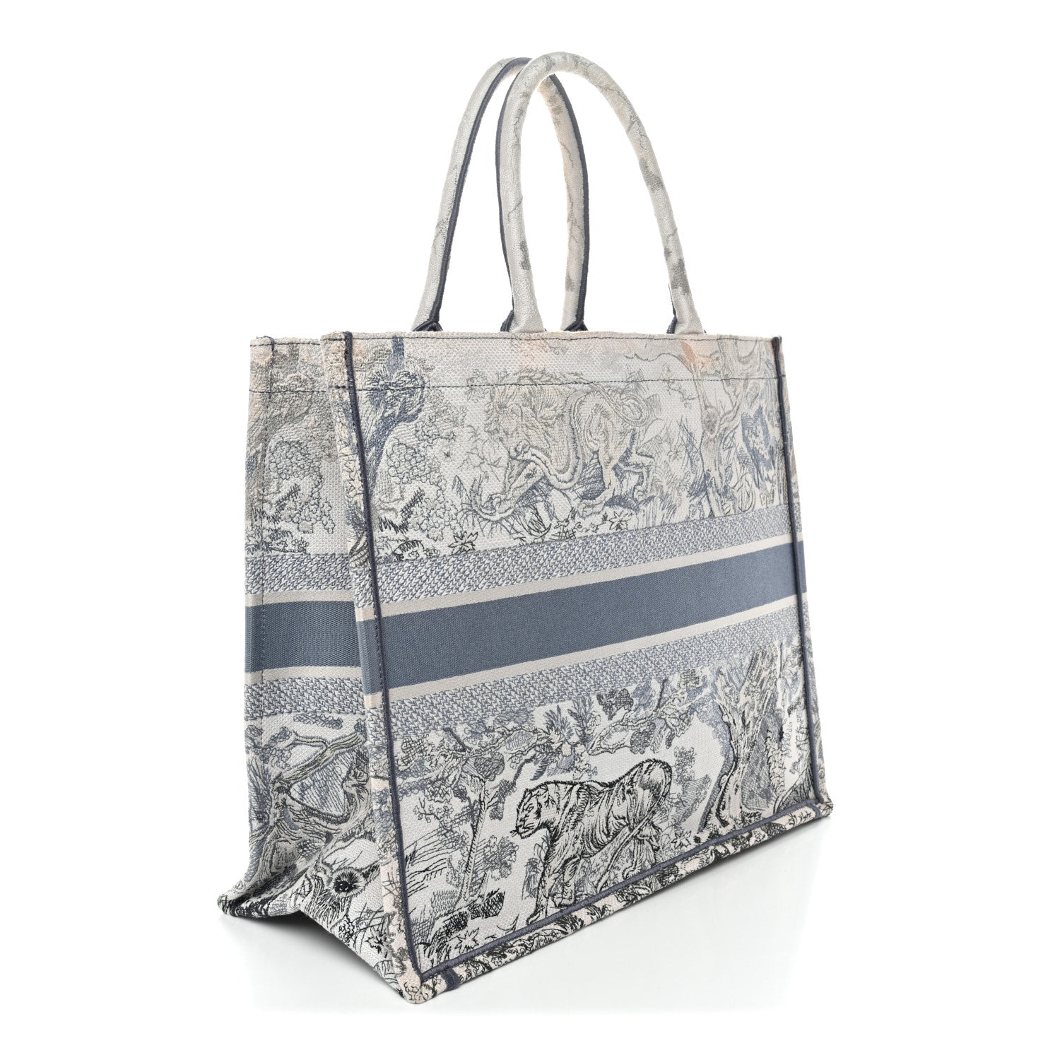 Christian Dior Gradient Canvas Embroidered Large Dioriviera Toile De Jouy Book Tote Blue Blue 3 of 15