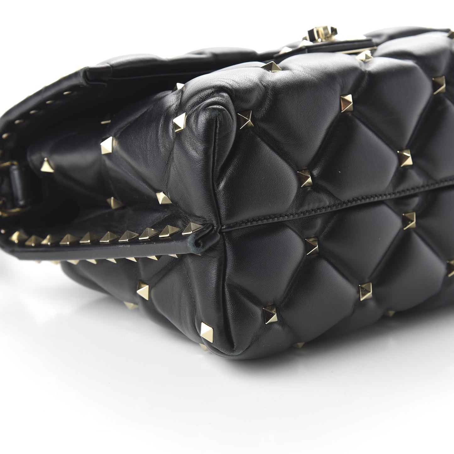 Lambskin VLTN Print Candystud Top Handle Bag Black