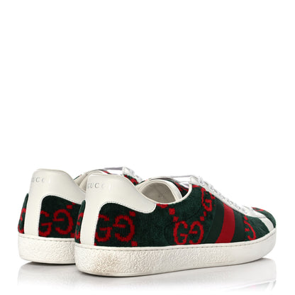 Gucci Covered Wool Big GG Monogram Mens Sneakers 9 Green Red 3 of 8