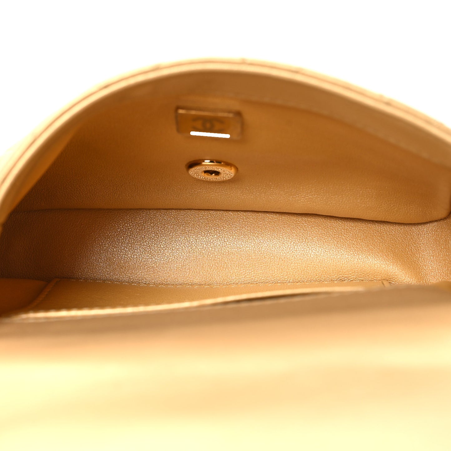 Metallic Lambskin Resin Quilted Top Handle Mini Flap Gold