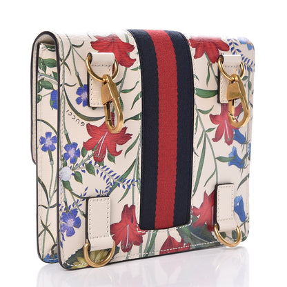 Gucci Calfskin Web Floral Crystal Heart Totem 3 of 15