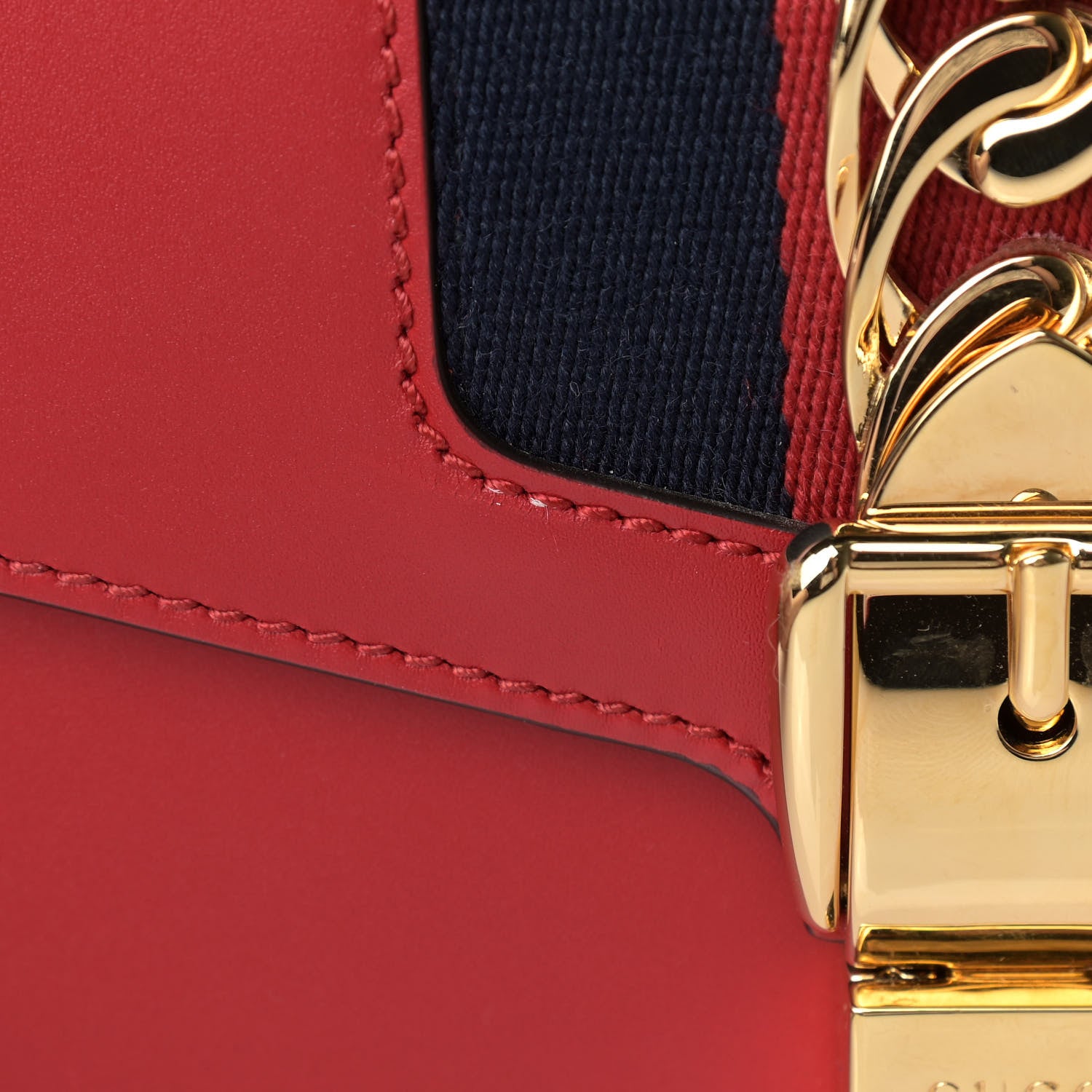 Gucci Calfskin Small Sylvie Shoulder Bag Hibiscus Red 11 of 12