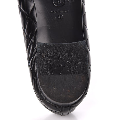 Chanel Aged Calfskin Quilted CC Cap Toe Ballerina Flats 40 Black 14 of 15