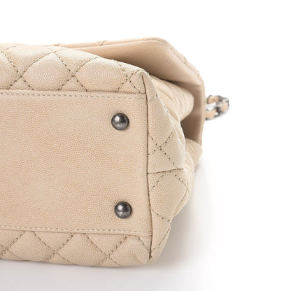Chanel Caviar Quilted Medium Coco Handle Flap Light Beige 9 of 12