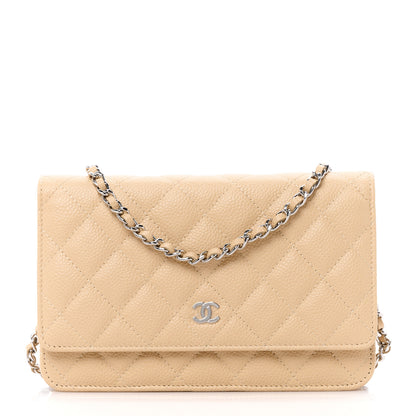 Chanel Caviar Quilted Wallet on Chain WOC Beige 1 of 12