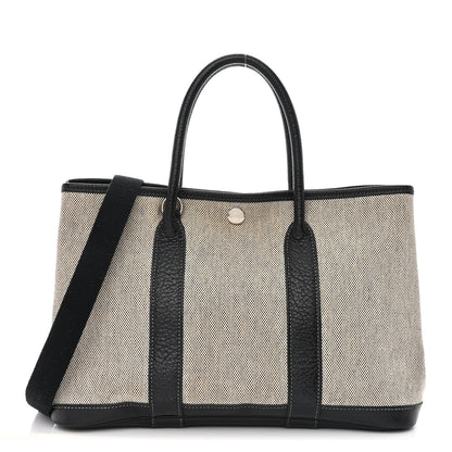 Hermes Twill D H Negonda Garden Party 30 TPM Ecru Black 1 of 10