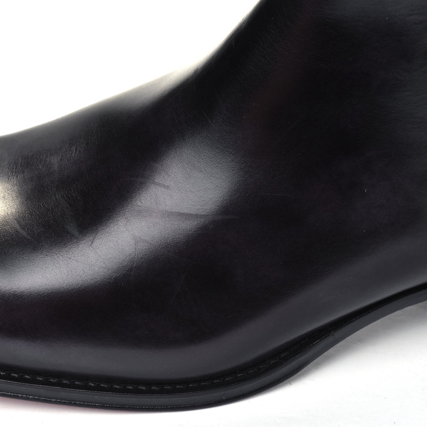 Hand Waxed Calfskin Mens LV Vendome Chelsea Boots 10 Black
