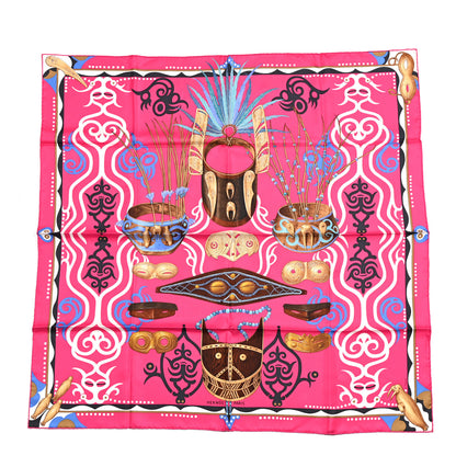 Hermes Silk Le Regard de L'Arctique Scarf 90 Fuchsia Bleu Jean 1 of 6