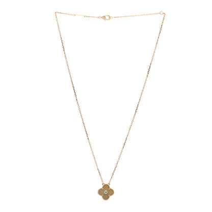 Van Cleef & Arpels 18K Yellow Gold Diamond Yellow Mother of Pearl Vintage Alhambra Pendant Necklace 3 of 6
