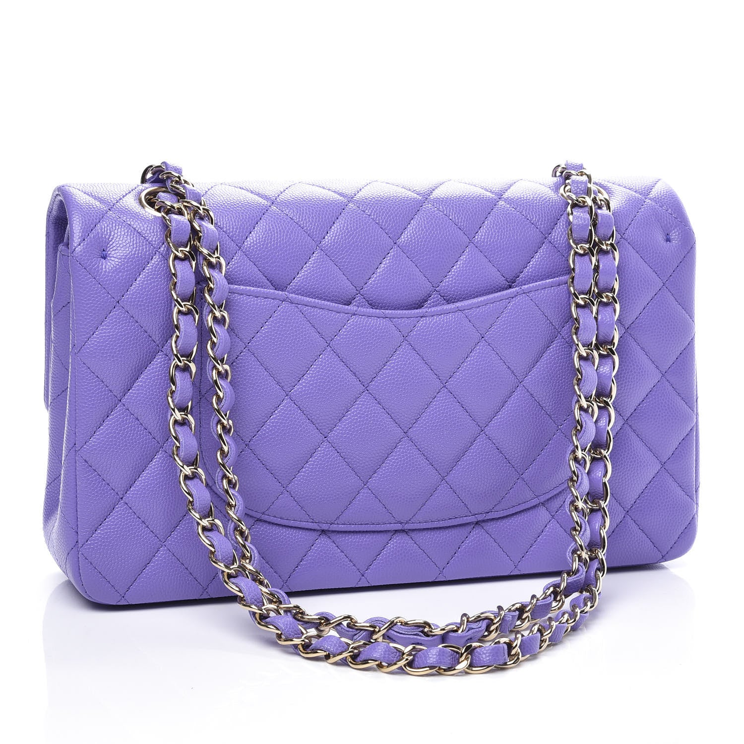 Chanel Caviar Quilted Medium Double Flap Purple 2 of 10