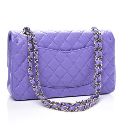 Chanel Caviar Quilted Medium Double Flap Purple 2 of 10
