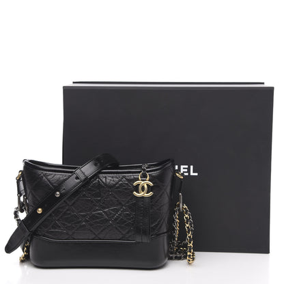 Chanel Aged Calfskin Quilted Small Gabrielle Hobo Black 10 of 10
