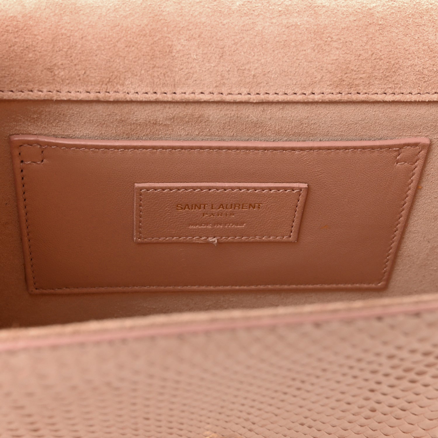 Saint Laurent Snakeskin Medium Classic Monogram Kate Tassel Satchel Beige 6 of 13