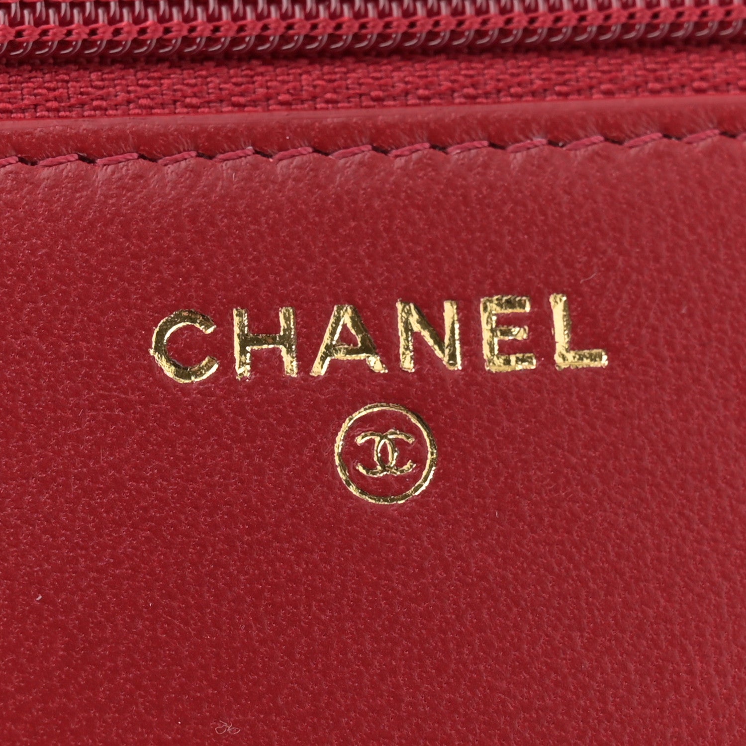 Chanel Lambskin Quilted Trendy CC Wallet On Chain WOC Red 6 of 14