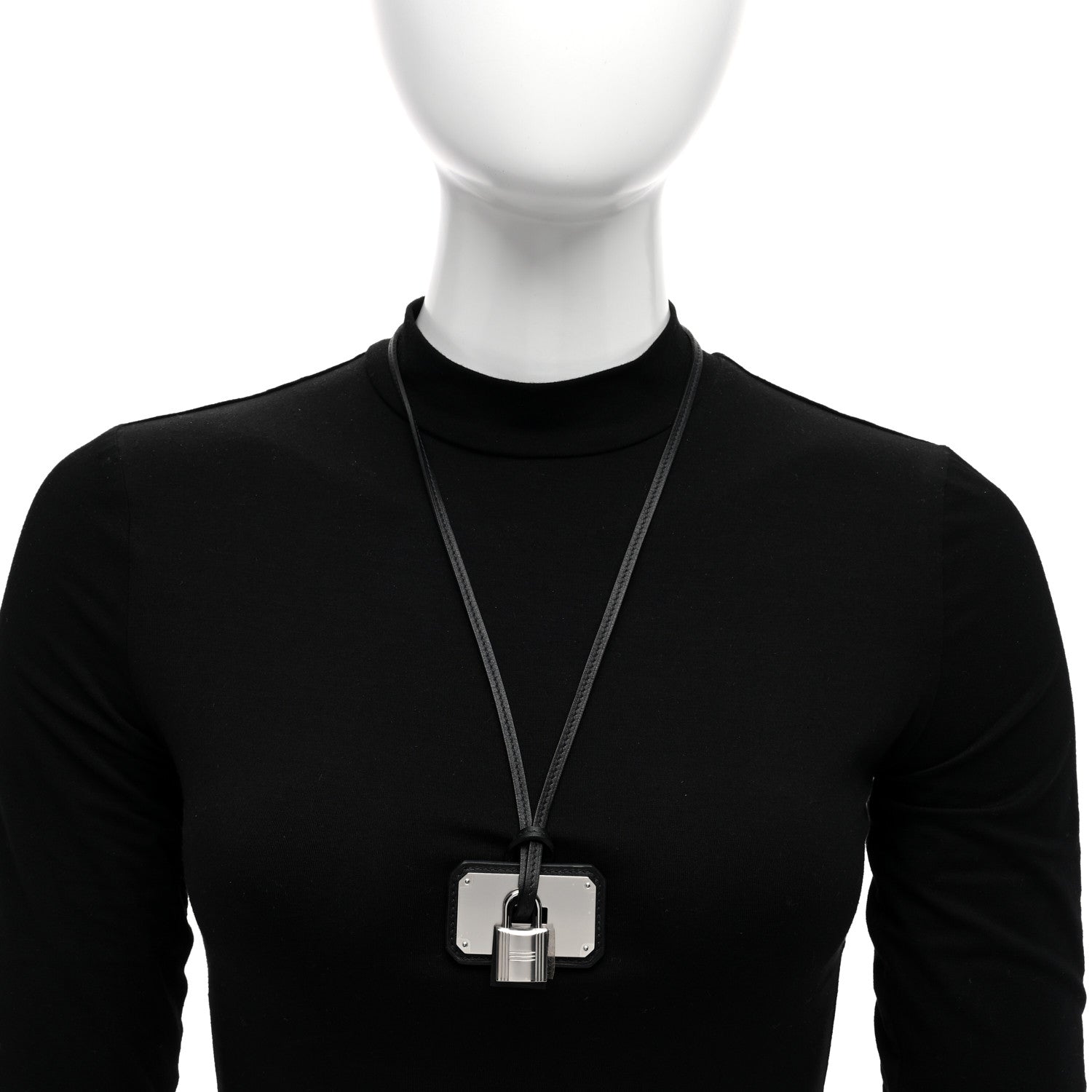 Hermes Swift Large O'Kelly Pendant Necklace Black 2 of 6