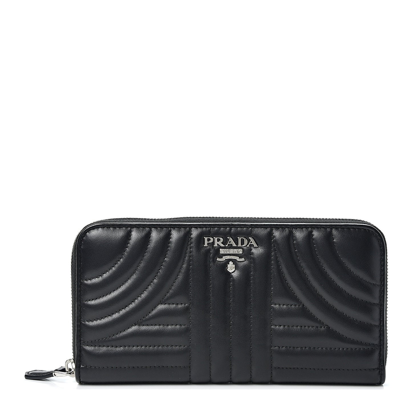Soft Calfskin Diagramme Zip Around Wallet Black