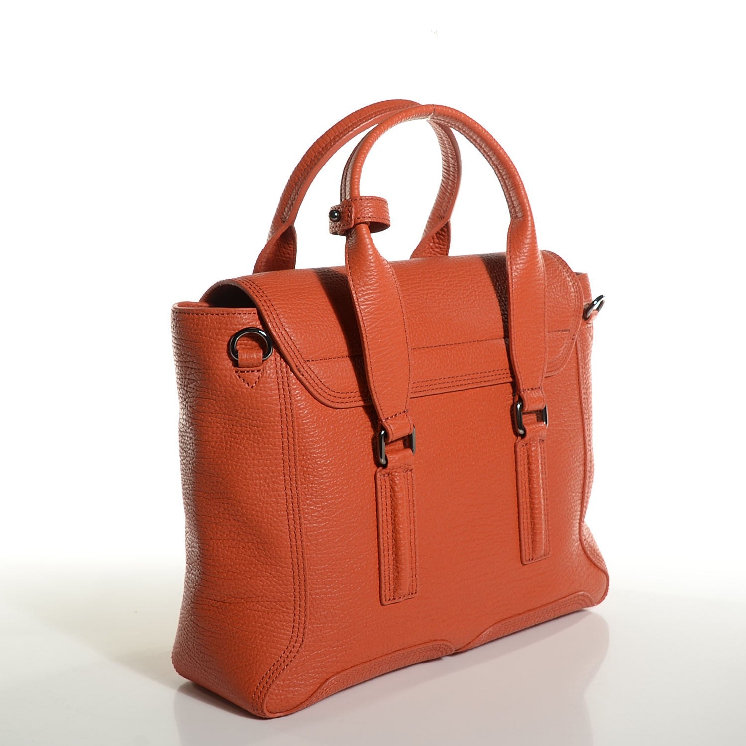 3.1 Phillip Lim 3.1 Textured Calfskin Medium Pashli Satchel Persimmon 3 of 14