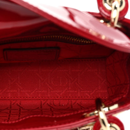Christian Dior Patent Cannage Mini Lady Dior Red 5 of 9