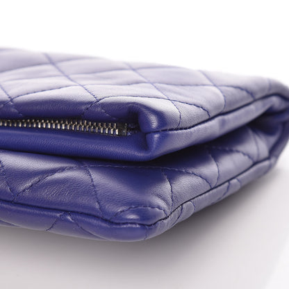 Chanel Lambskin Quilted CC Beauty Clutch Blue 13 of 13