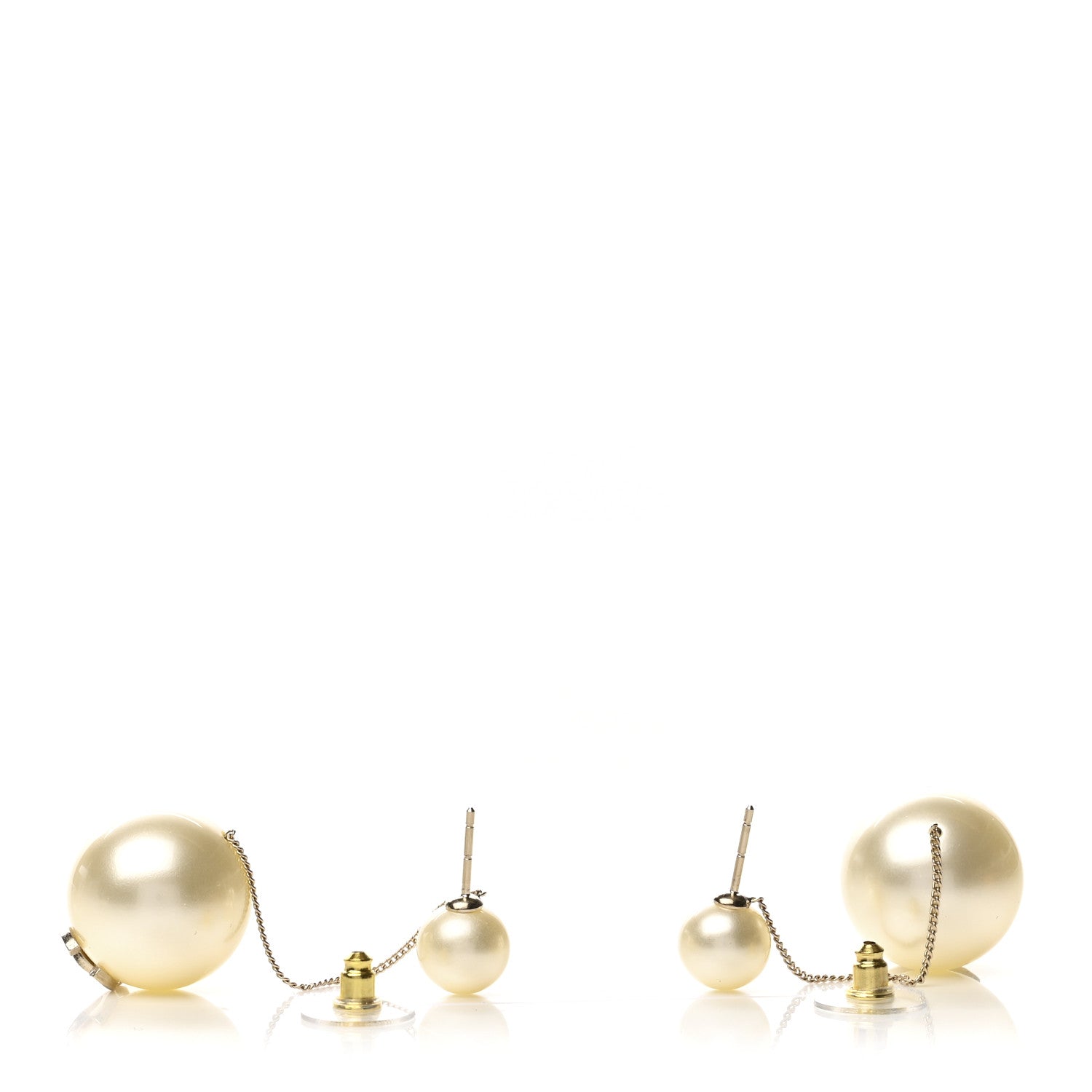 Chanel Pearl CC Chain Drop Earrings Gold 3 of 4