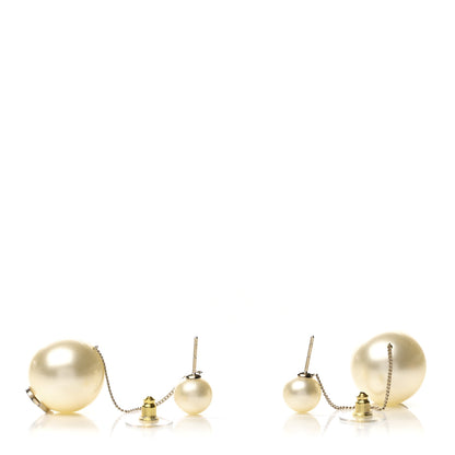 Chanel Pearl CC Chain Drop Earrings Gold 3 of 4