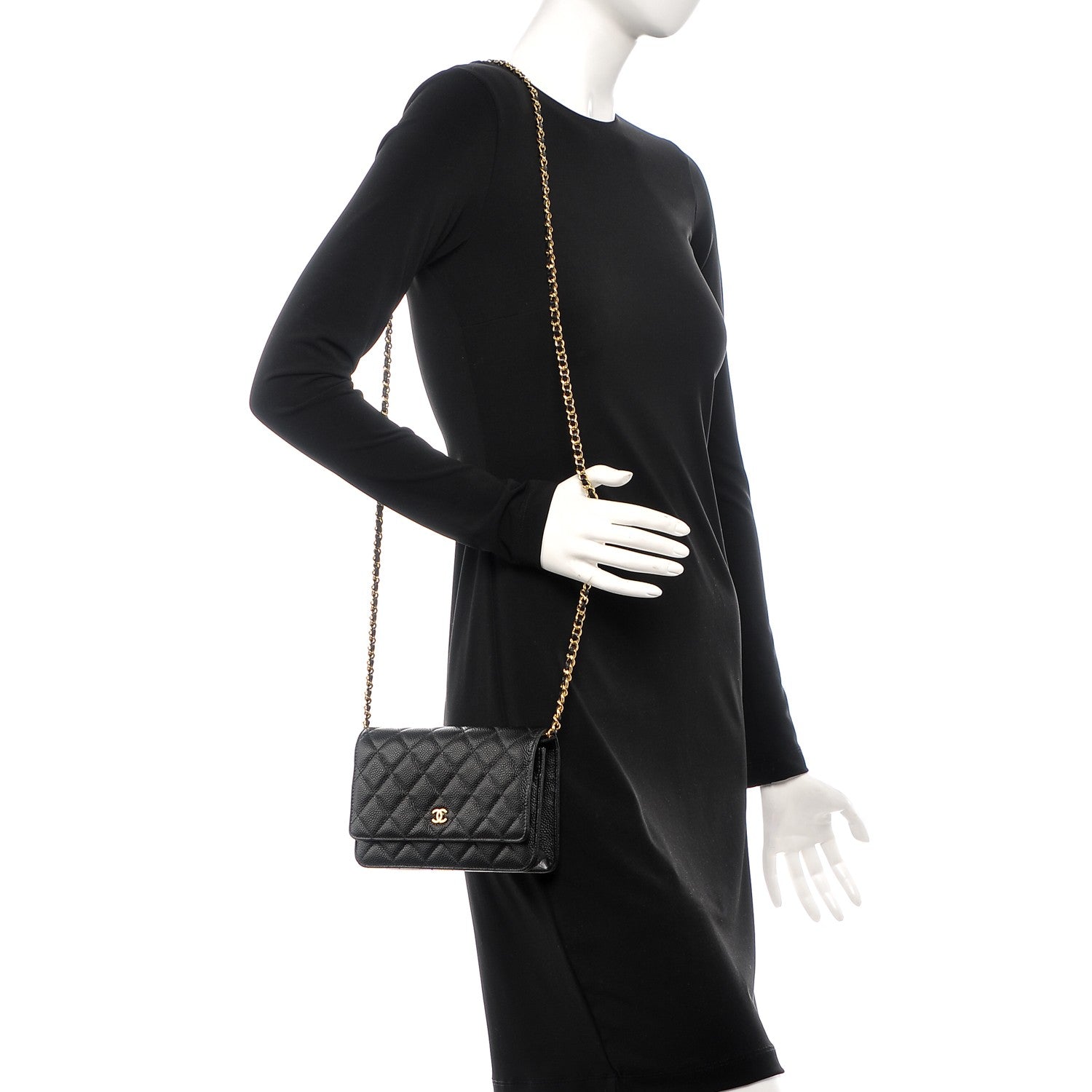 Chanel Caviar Quilted Wallet On Chain WOC Black 2 of 9
