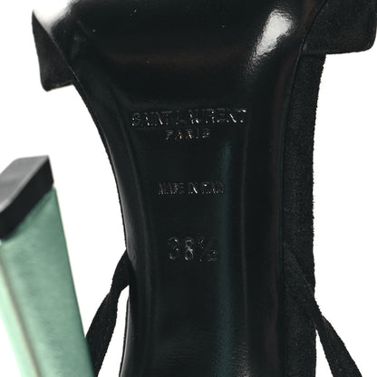 Saint Laurent Suede Paz 105 Ankle Strap Sandals 38.5 Hope Green 8 of 9