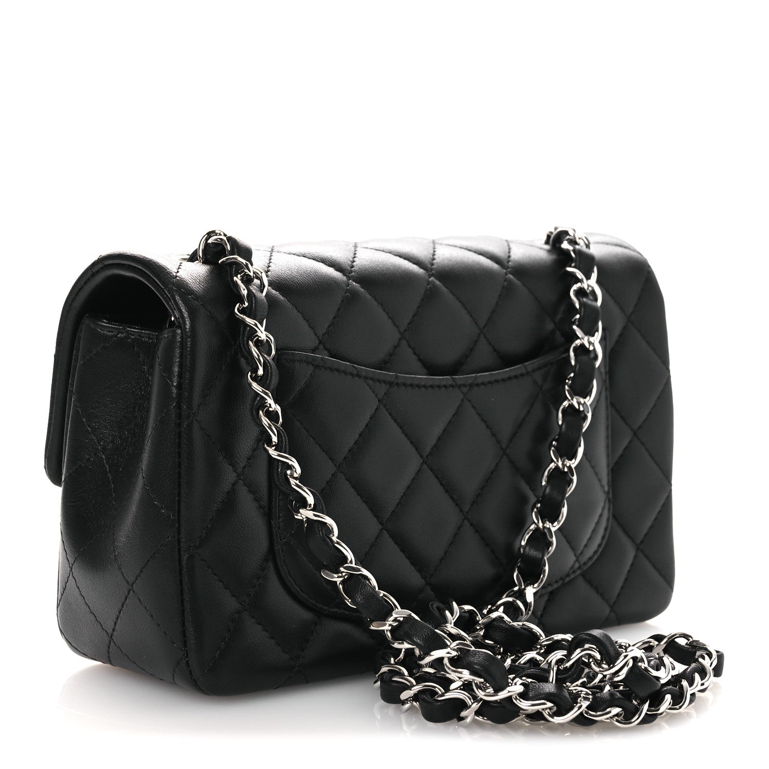 Chanel Lambskin Quilted Mini Rectangular Flap Black 3 of 13