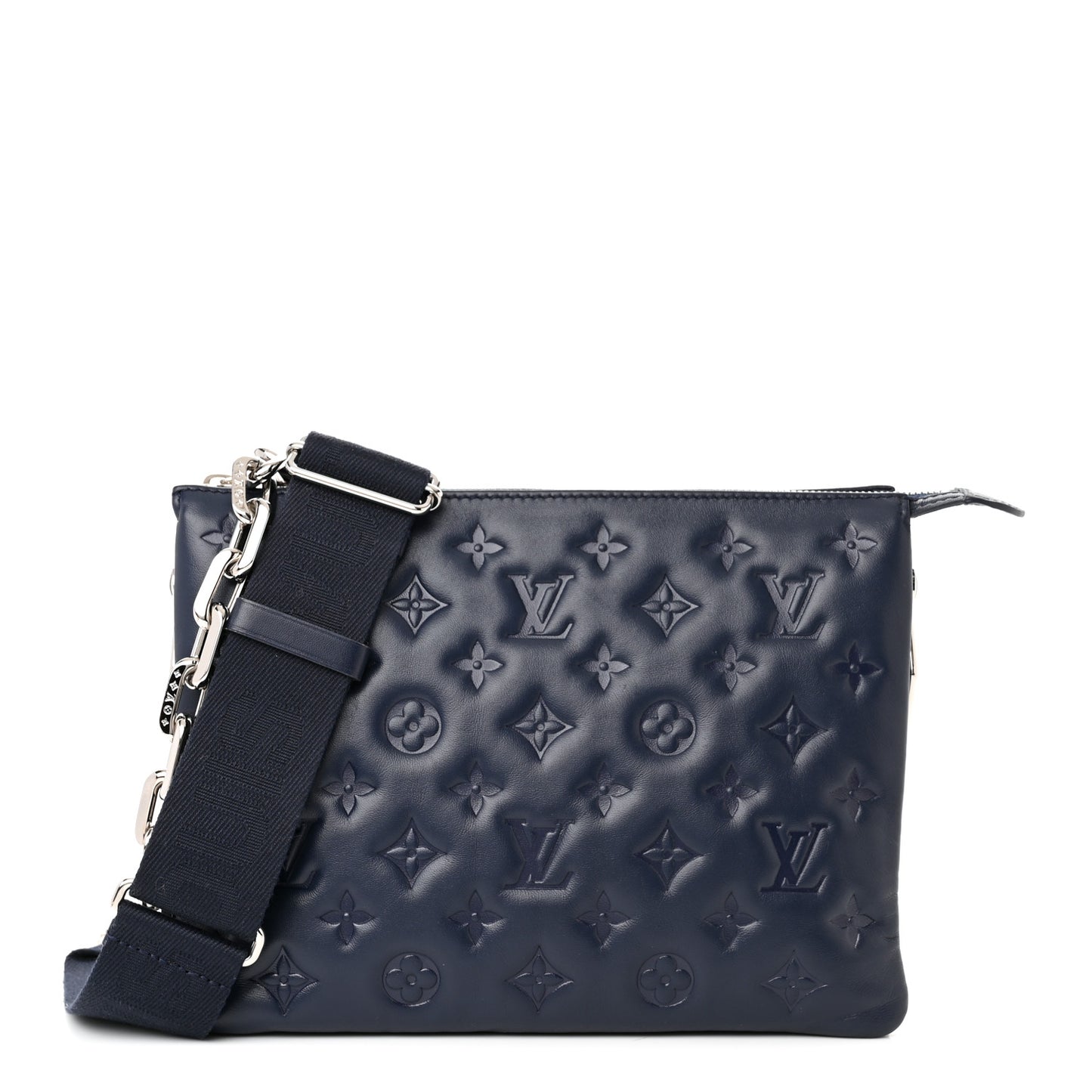 Lambskin Embossed Monogram Coussin PM Navy
