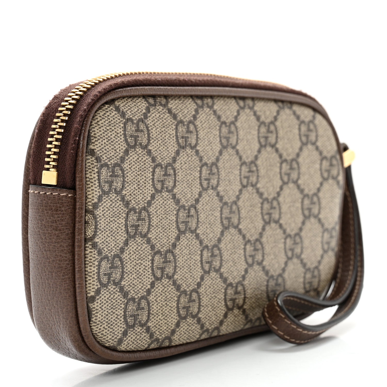 Gucci GG Supreme Monogram Ophidia Phone Case Wristlet Brown 3 of 10