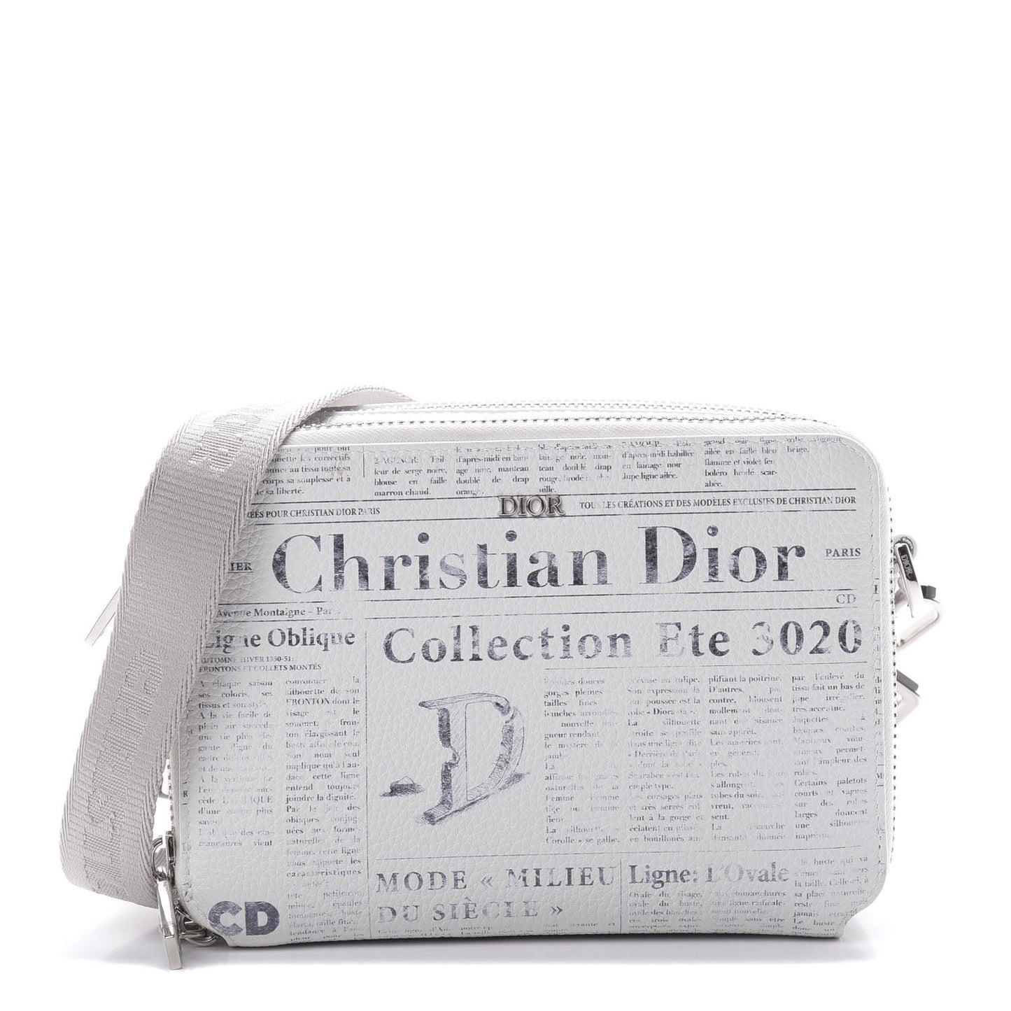 X DANIEL ARSHAM Grained Calfskin Newspaper Messenger White