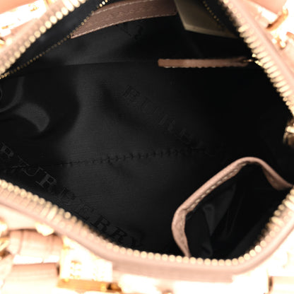 Burberry Patent Calfskin Studded Small Blaze Bowler Bag Oyster Pink 4 of 14