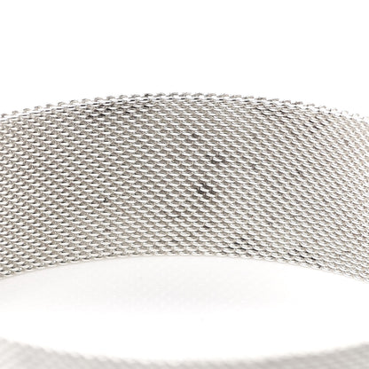 Tiffany Sterling Silver Wide Mesh Somerset Bangle Bracelet 6 of 7