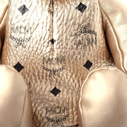 MCM Calfskin Visetos Bear Zoo Doll Backpack Gold 10 of 10